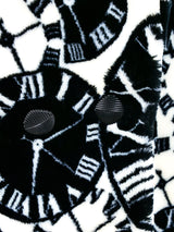 Clock Printed Faux Fur Chubby Outerwear arcadeshops.com