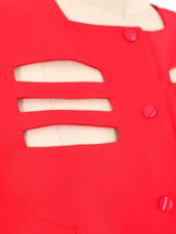 Thierry Mugler Red Cutout Skirt Suit Suit arcadeshops.com