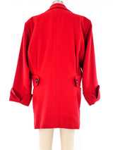 Yves Saint Laurent Red Wool Peacoat Outerwear arcadeshops.com