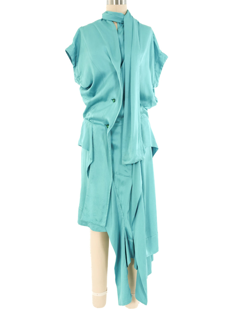 Vivienne Westwood Deconstructed Aqua Silk Dress Dress arcadeshops.com