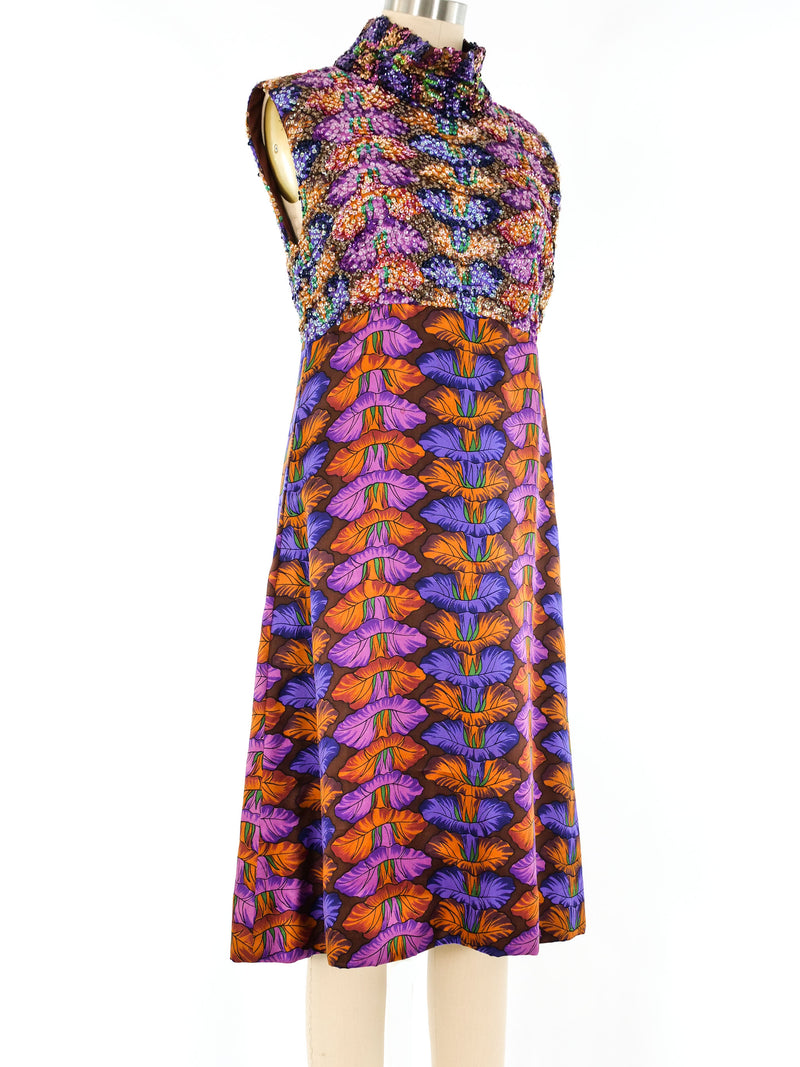Ken Scott Embellished Floral Silk Dress Dress arcadeshops.com