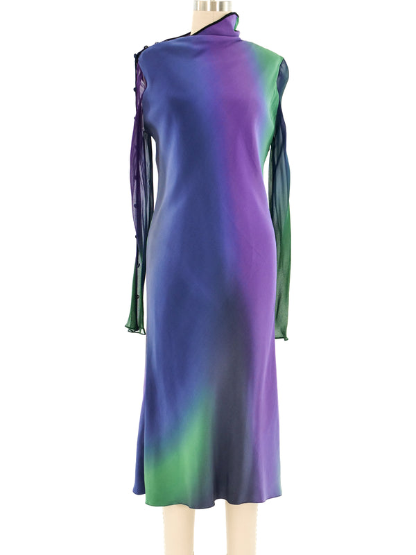 Handpainted Art to Wear Ombre Silk Maxi Dress Dress arcadeshops.com