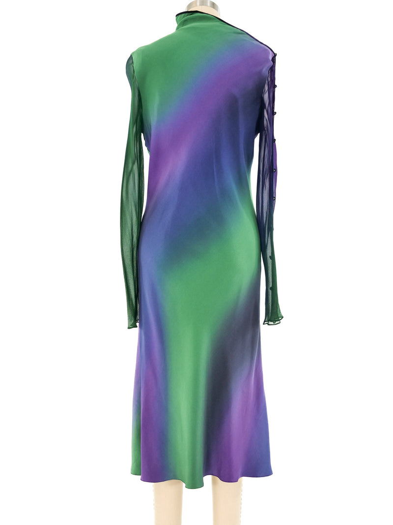Handpainted Art to Wear Ombre Silk Maxi Dress Dress arcadeshops.com
