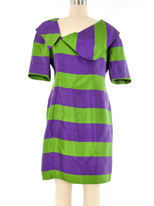 Lanvin Striped Silk Dress Dress arcadeshops.com