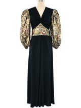 Leonard Paris Brocade Puff Sleeve Gown Dress arcadeshops.com