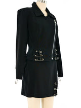 Safety Pin Embellished Skirt Ensemble Suit arcadeshops.com