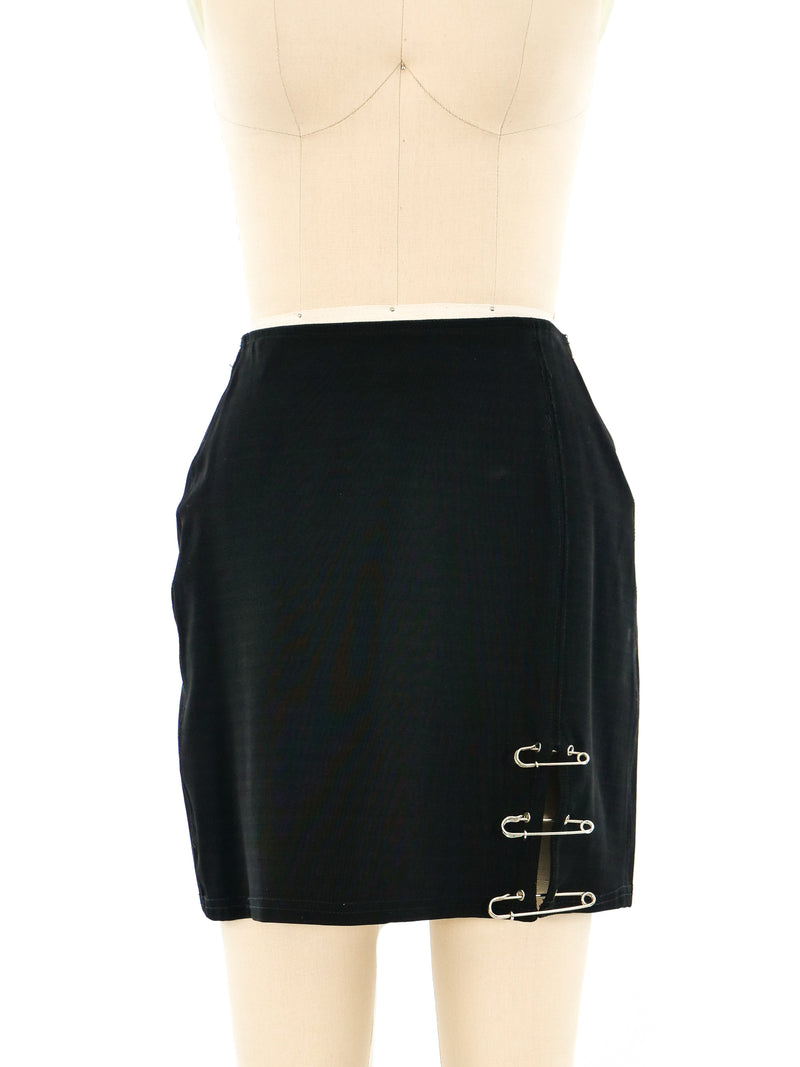 Safety Pin Embellished Skirt Ensemble Suit arcadeshops.com