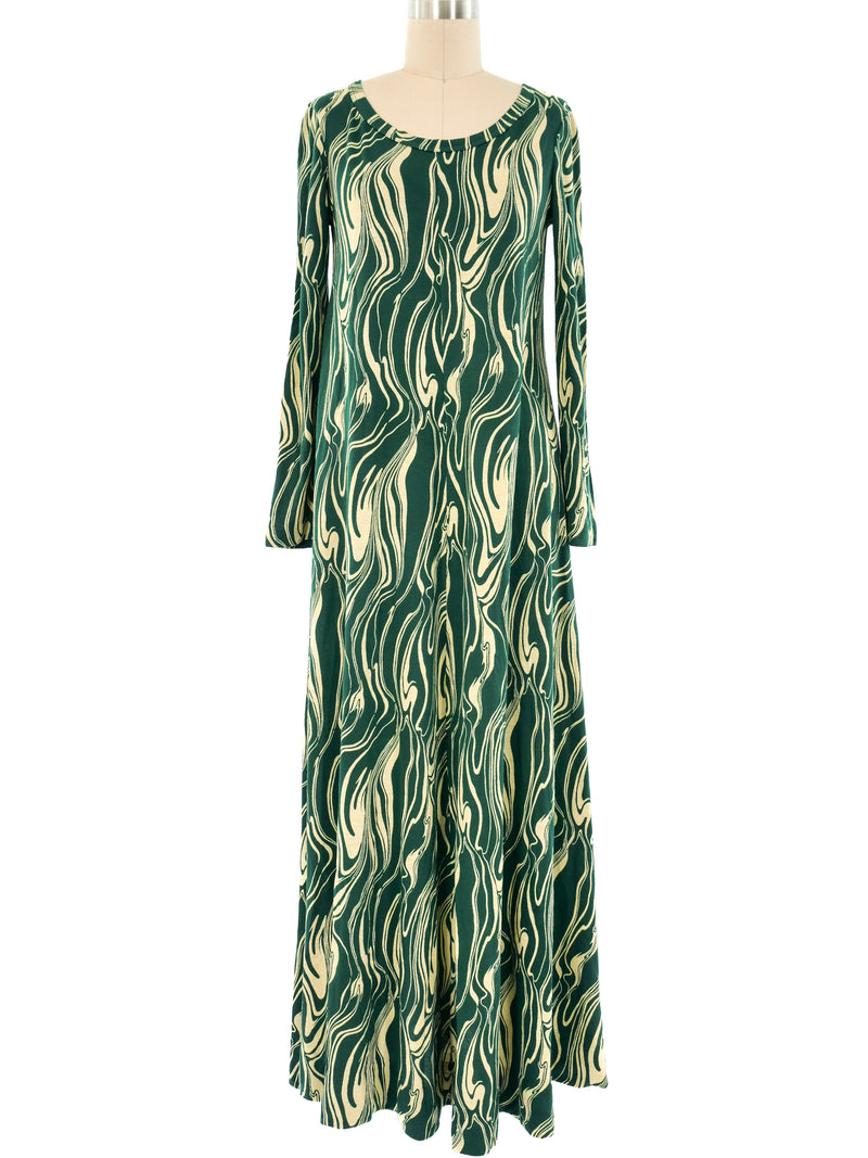 Diane Von Furstenberg Marble Printed Maxi Dress Dress arcadeshops.com