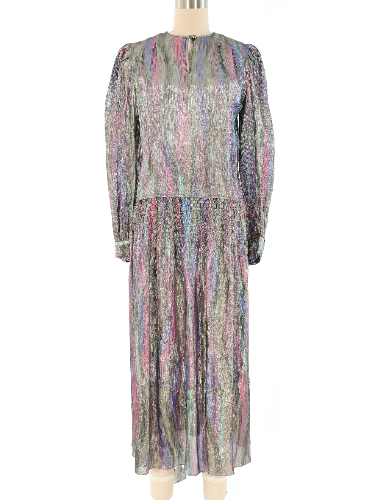 metallic lurex dress Printed Metallic Silk Lurex Dress