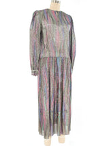 Printed Metallic Silk Lurex Dress Dress arcadeshops.com