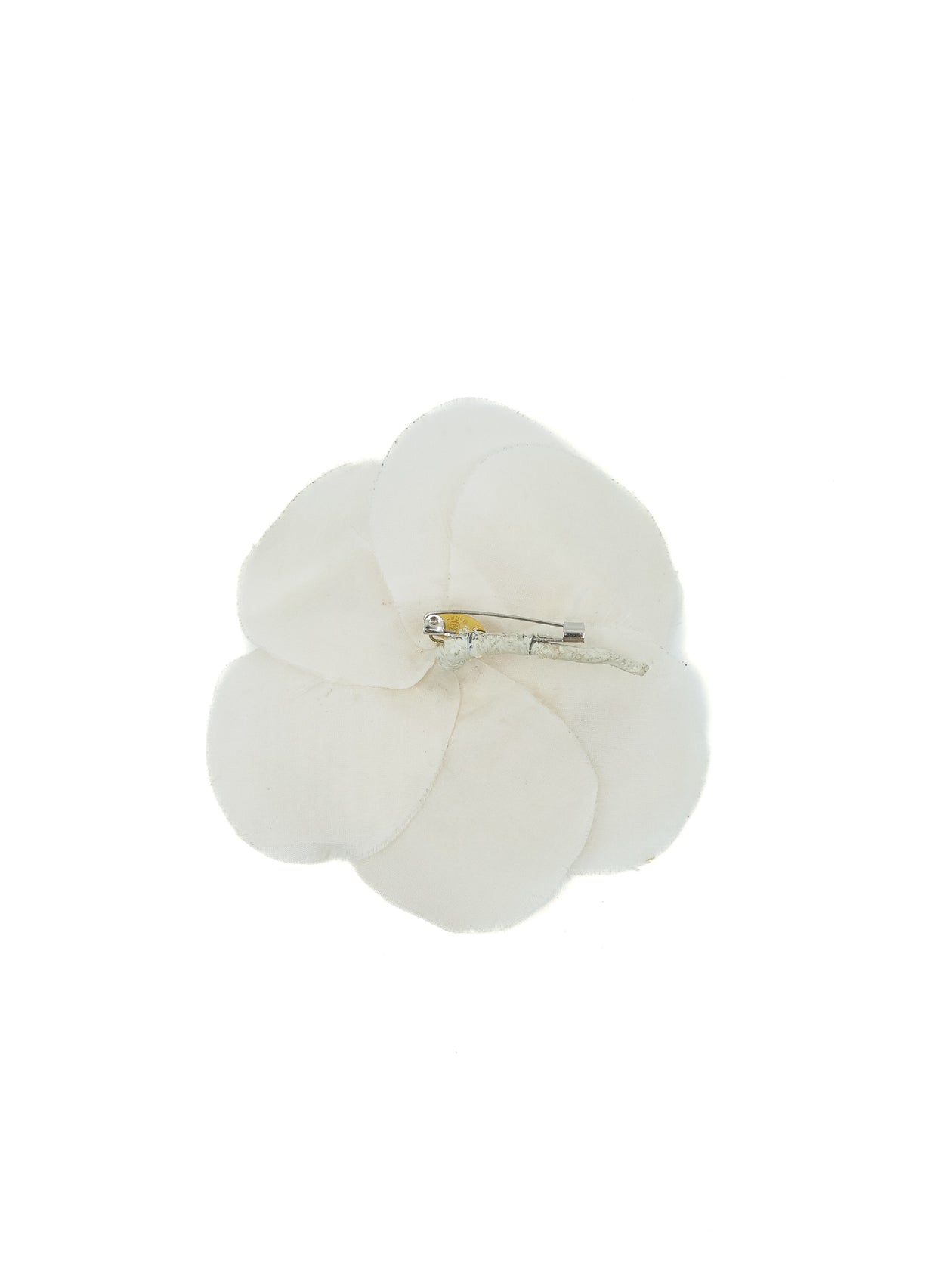 Auth CHANEL Haute Couture White Camellia Brooch Vintage 