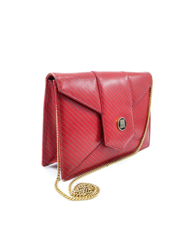 Lanvin Logo Printed Leather Envelope Clutch Accessory arcadeshops.com