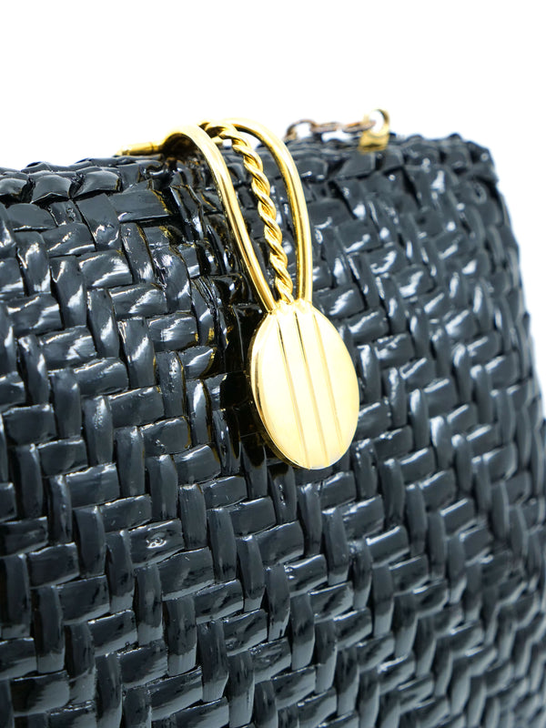 Black Wicker Shoulder Bag Accessory arcadeshops.com