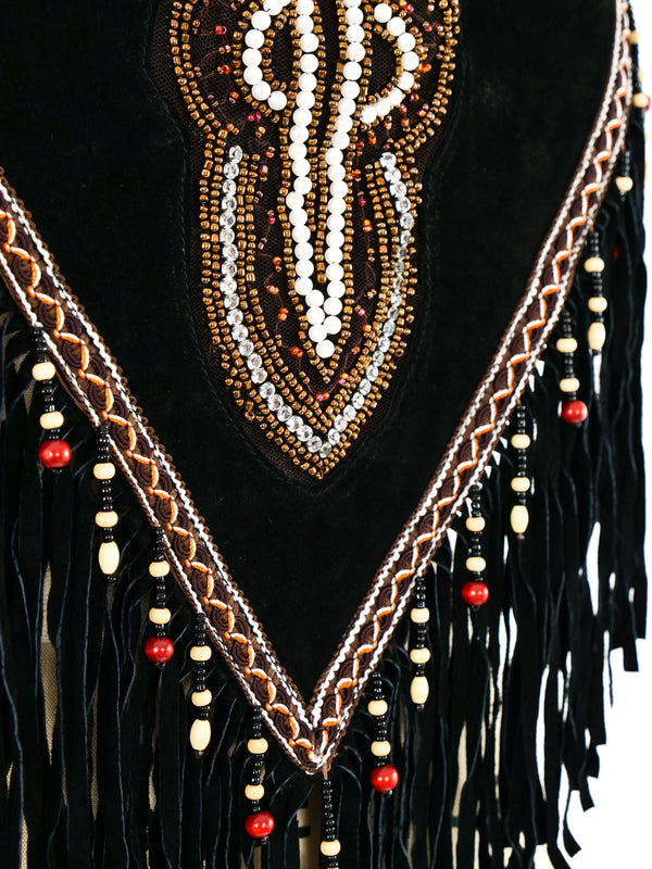 Fringed Suede Poncho Top arcadeshops.com