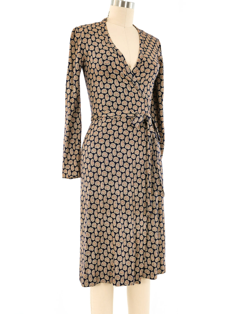 Paisley Printed Jersey Wrap Dress Dress arcadeshops.com