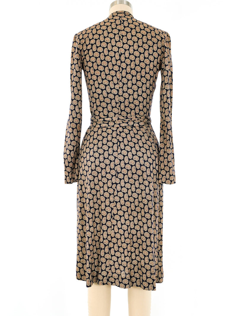 Paisley Printed Jersey Wrap Dress Dress arcadeshops.com