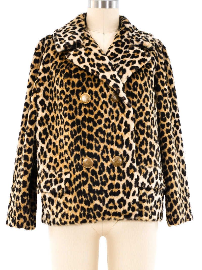 Leopard Faux Fur Cropped Jacket Jacket arcadeshops.com