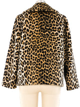 Leopard Faux Fur Cropped Jacket Jacket arcadeshops.com