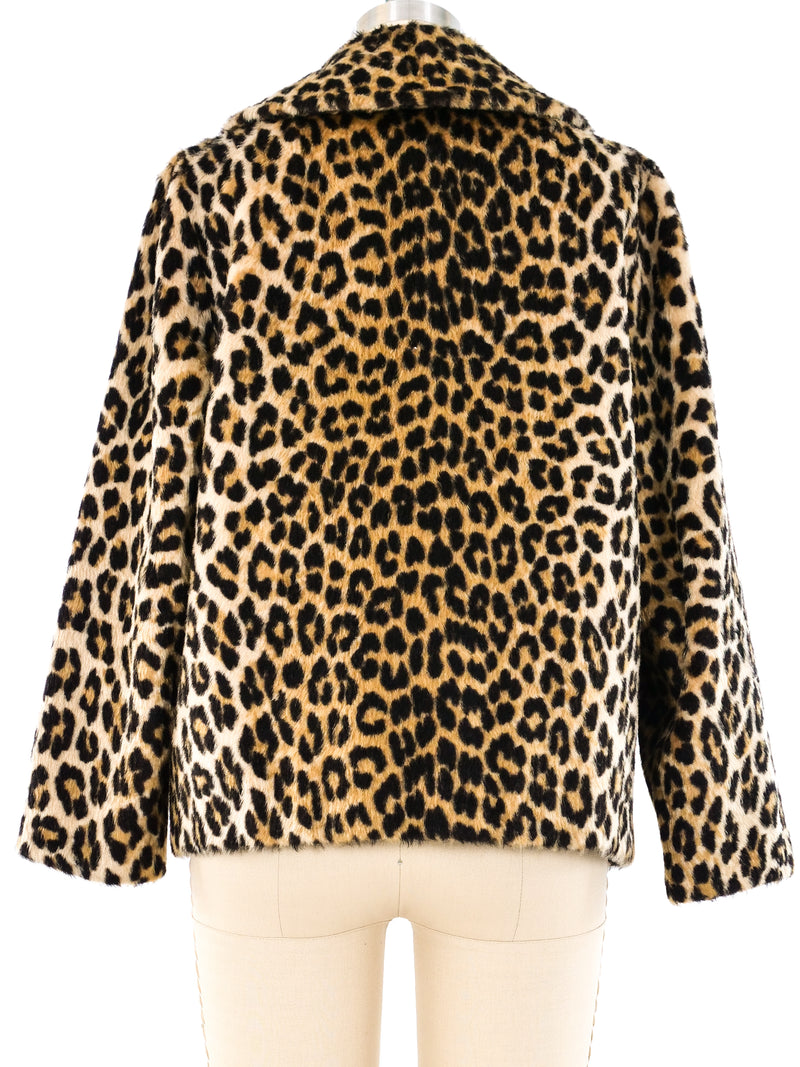 Leopard Faux Fur Cropped Jacket Jacket arcadeshops.com
