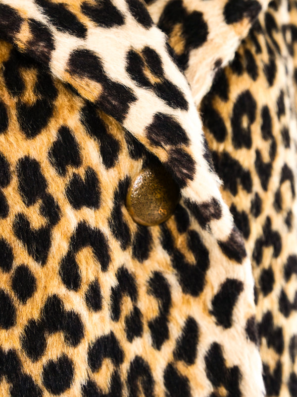 Leopard Faux Fur Cropped Jacket Jacket arcadeshops.com