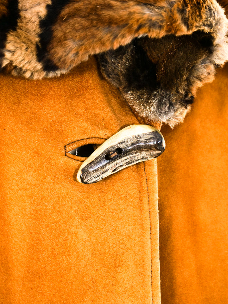 Fur Collar Suede Swing Coat Outerwear arcadeshops.com