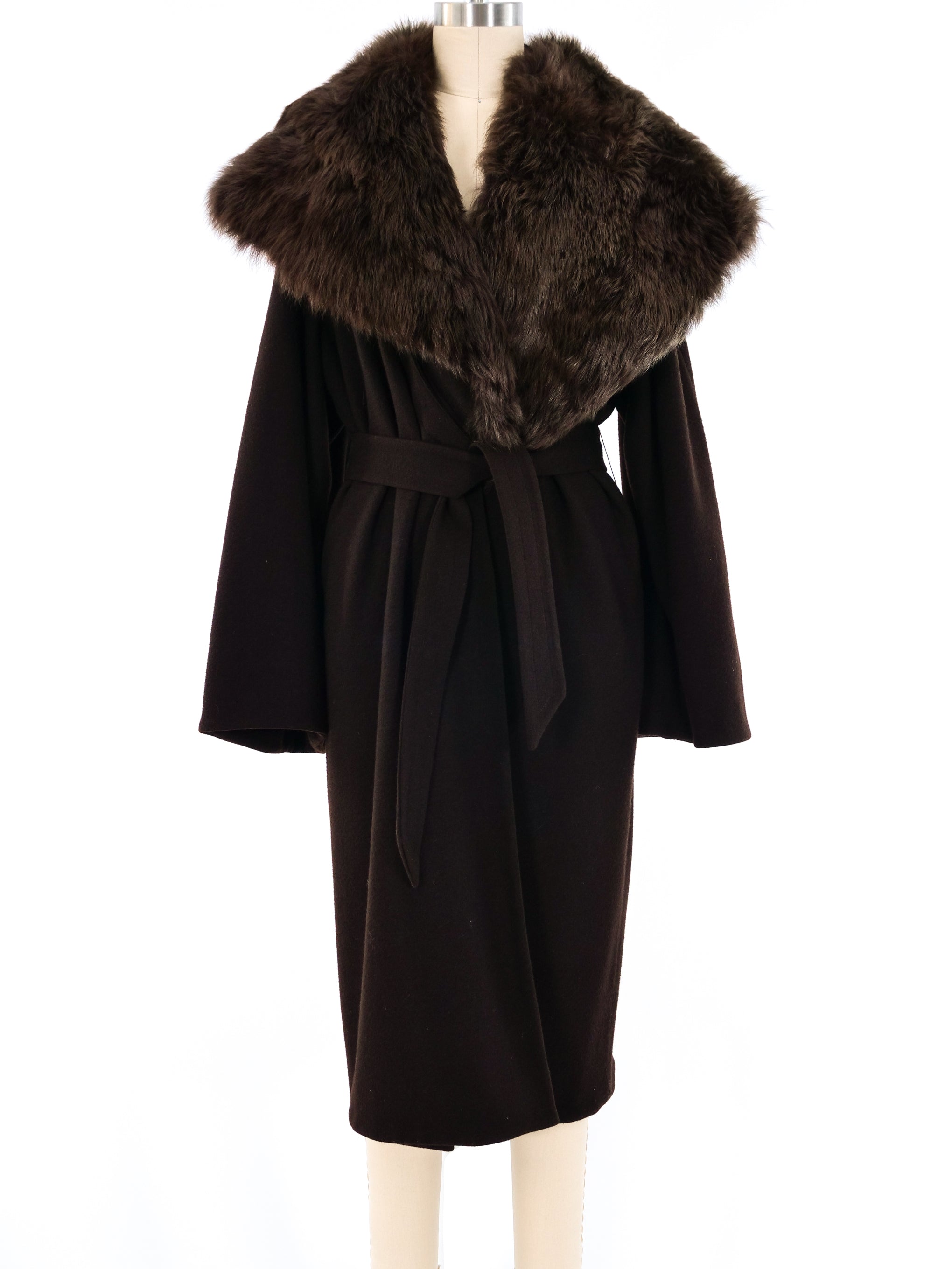 Thierry Mugler Fur Trimmed Overcoat