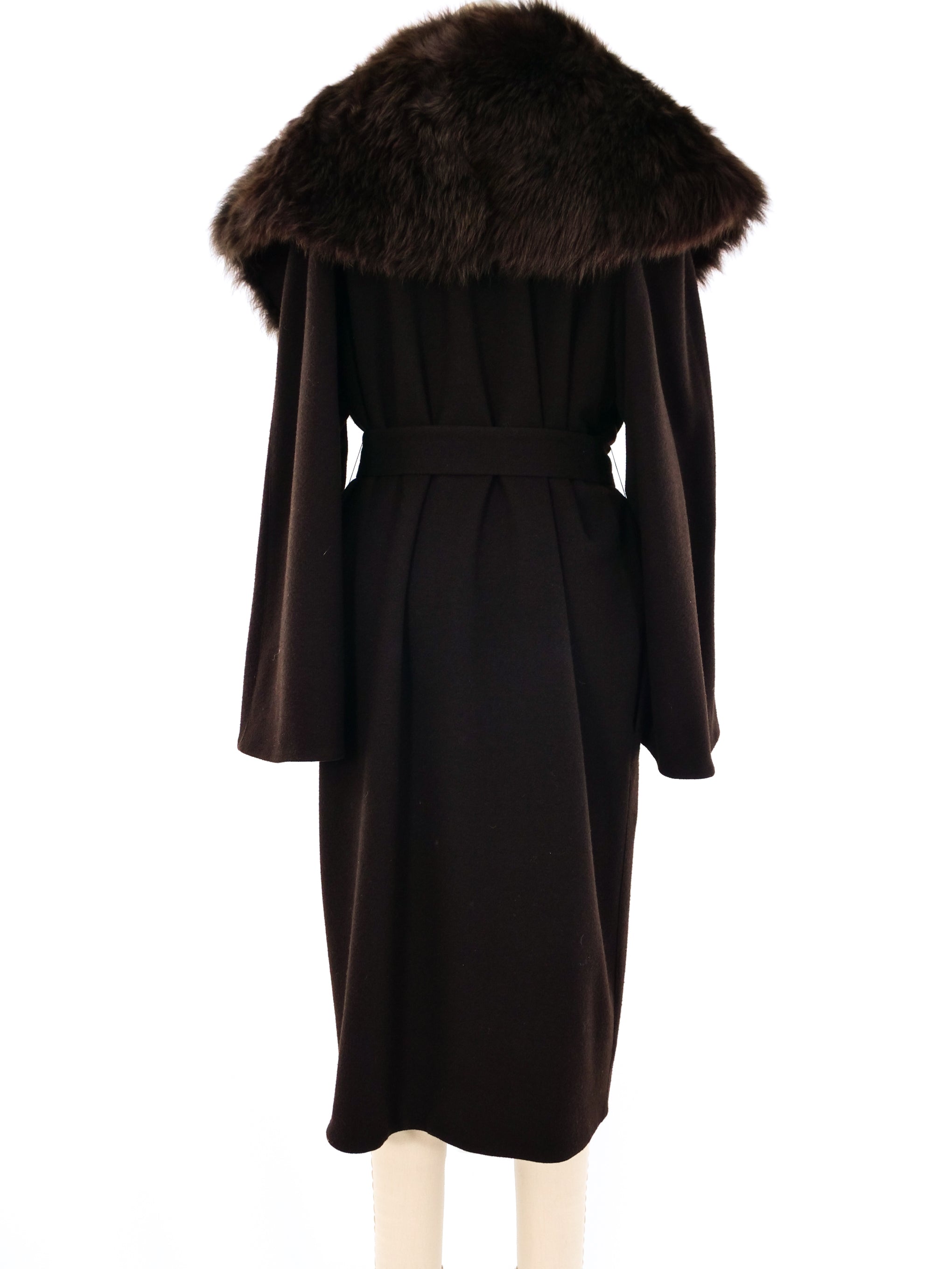 Thierry Mugler Fur Trimmed Overcoat
