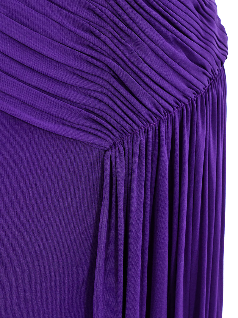 Vicky Tiel Ruched Purple Mini Dress Dress arcadeshops.com