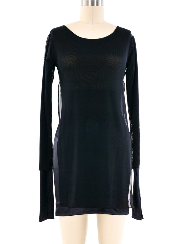 Liza Bruce Black Jersey Mini Dress Dress arcadeshops.com
