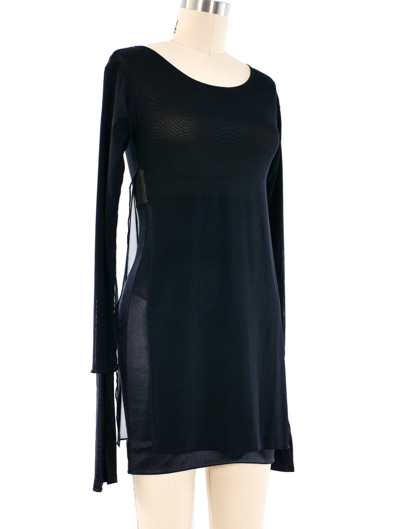 Liza Bruce Black Jersey Mini Dress Dress arcadeshops.com