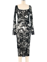 Jean Paul Gaultier Abstract Floral Mesh Dress Dress arcadeshops.com