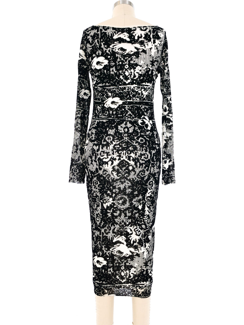 Jean Paul Gaultier Abstract Floral Mesh Dress Dress arcadeshops.com