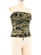 Escada Metallic Floral Bustier Top Top arcadeshops.com