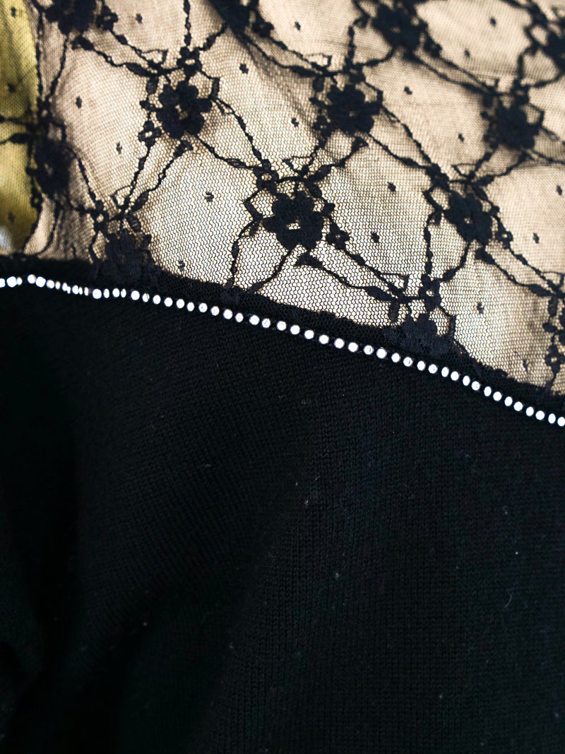 Sonia Rykiel Lace Panel Sweater Top arcadeshops.com