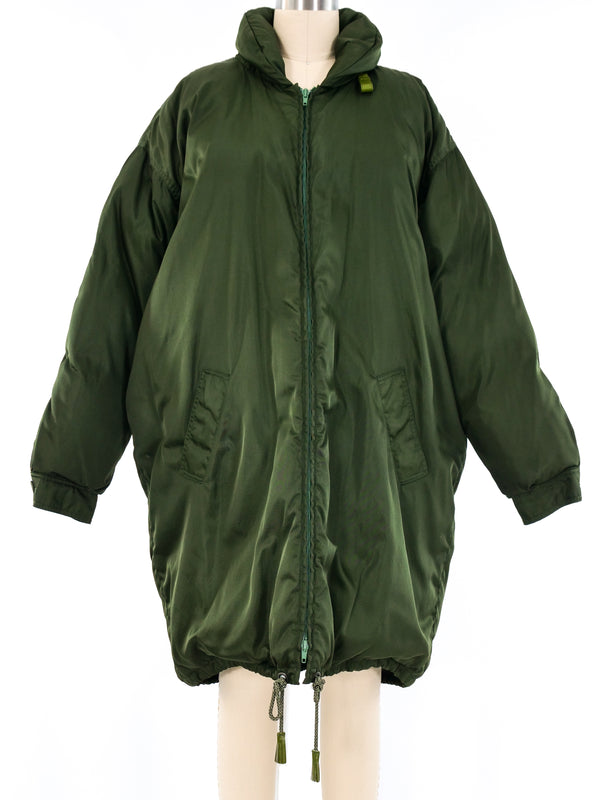 Prada Green Nylon Puffer Coat Outerwear arcadeshops.com
