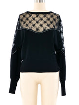 Sonia Rykiel Lace Panel Sweater Top arcadeshops.com
