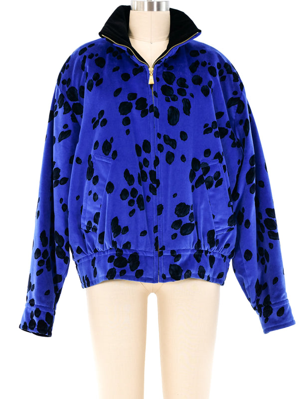 Escada Animal Printed Velvet Bomber Jacket arcadeshops.com
