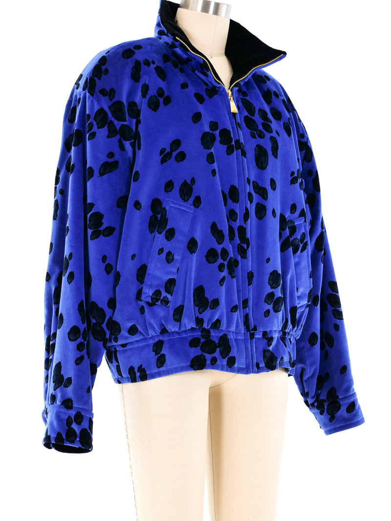 Escada Animal Printed Velvet Bomber Jacket arcadeshops.com