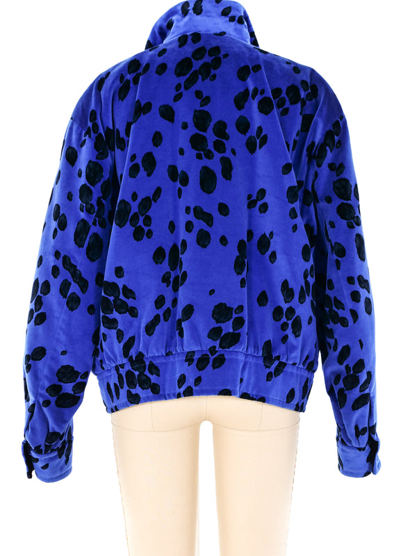 Escada Animal Printed Velvet Bomber Jacket arcadeshops.com
