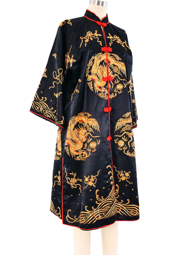 Dragon Theme Robe Hand Embroidered Metallic Dragon Motif Robe