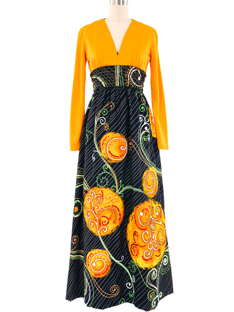 Handpainted Quilted Maxi Dress Dress arcadeshops.com