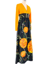 Handpainted Quilted Maxi Dress Dress arcadeshops.com
