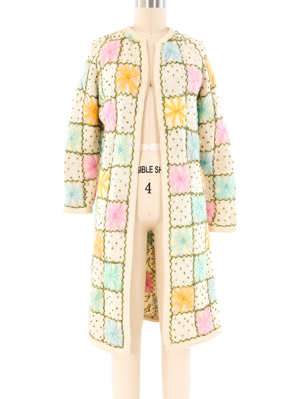 Pastel Granny Square Knit Cardigan Jacket arcadeshops.com