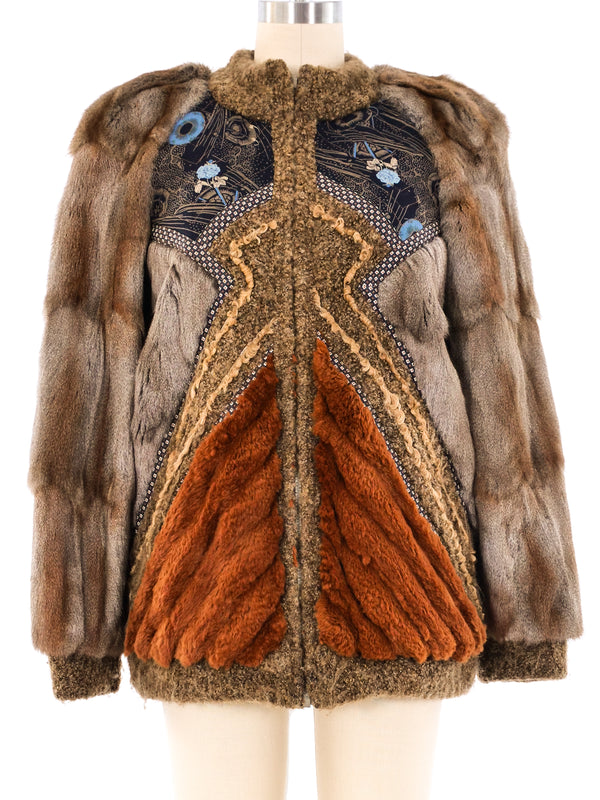 Koos Van Den Akker Patchwork Fur Coat Outerwear arcadeshops.com