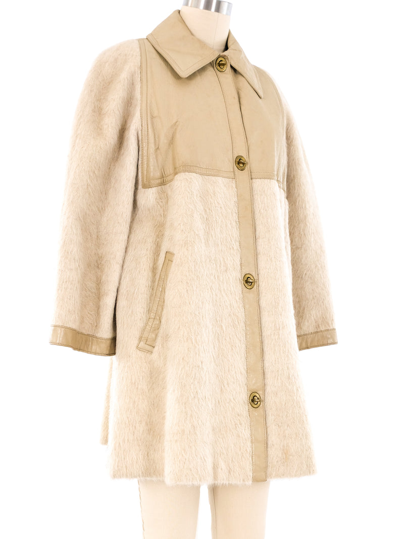 Bonnie Cashin Tonal Leather and Faux Fur Coat Outerwear arcadeshops.com