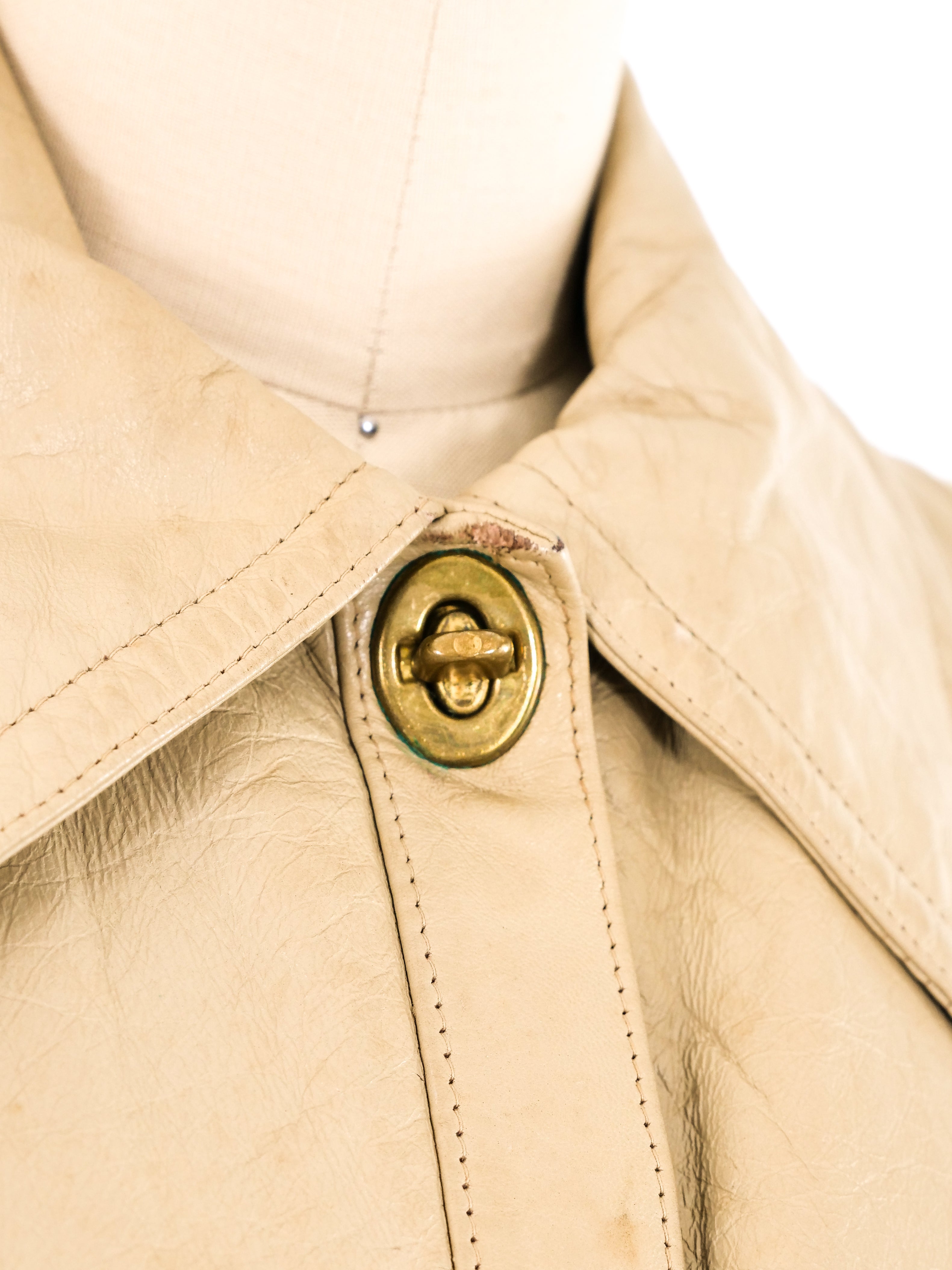Bonnie Cashin Tonal Leather and Faux Fur Coat