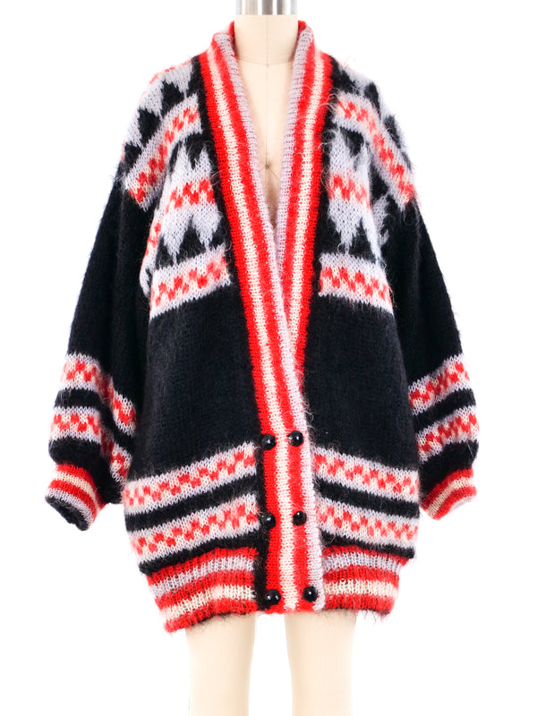 Mohair Fair Isle Knit Cardigan Jacket arcadeshops.com