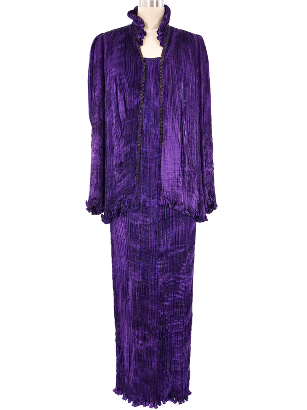 Patricia Lester Pleated Silk Dress Ensemble Suit arcadeshops.com