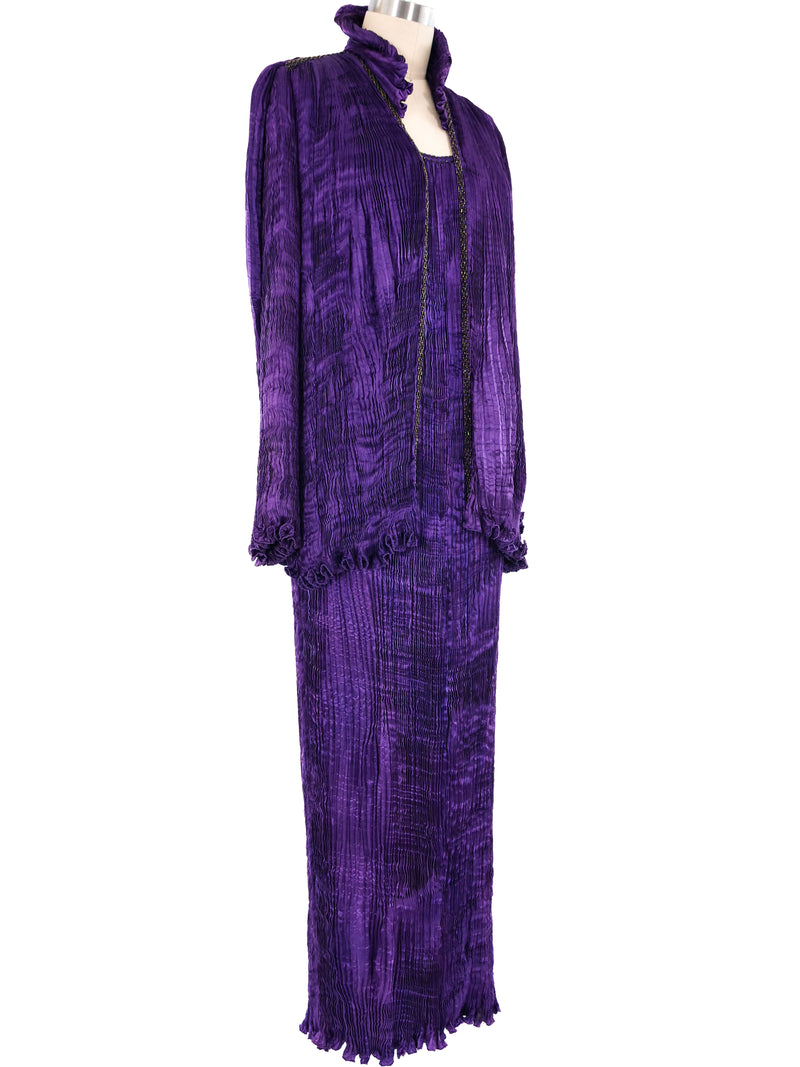 Patricia Lester Pleated Silk Dress Ensemble Suit arcadeshops.com