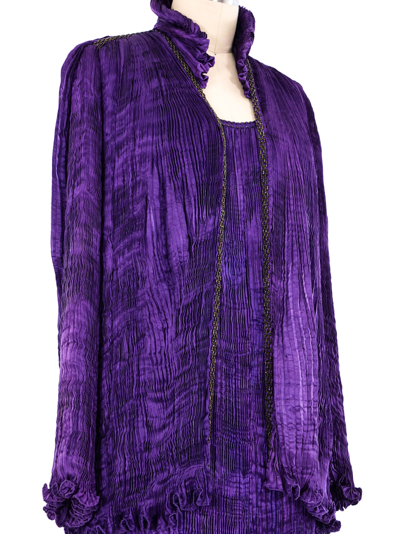 Patricia Lester Pleated Silk Dress Ensemble Suit arcadeshops.com